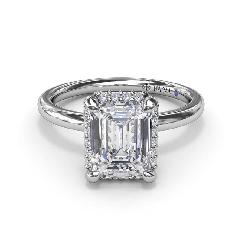 Emerald Cut Halo Diamond Engagement Ring S4256 - TBird