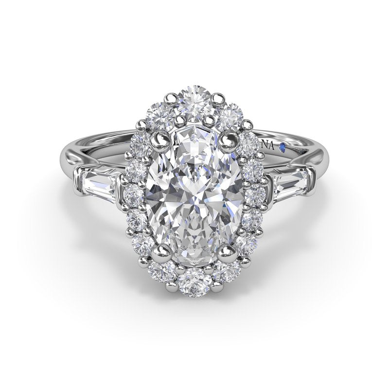 Diamond Baguette Halo Engagement Ring S4261 - TBird
