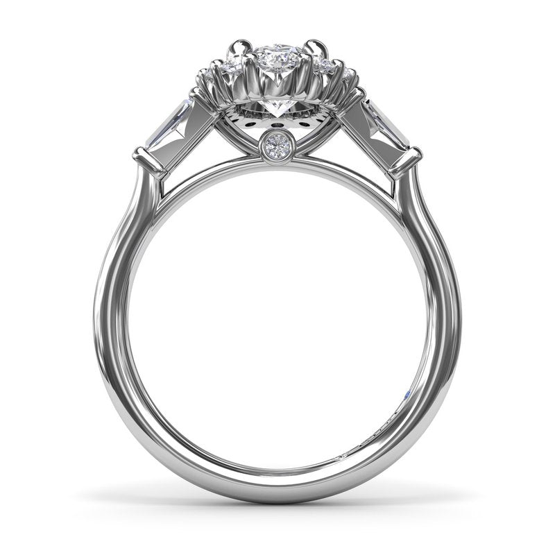 Diamond Baguette Halo Engagement Ring S4261 - TBird