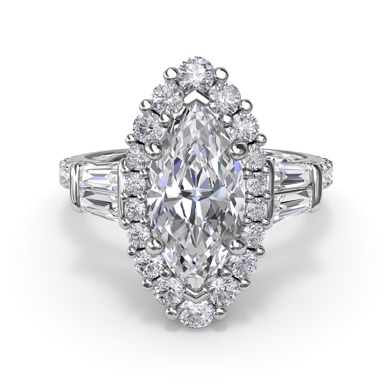 Marquise Baguette Diamond Engagement Ring S4262 - TBird