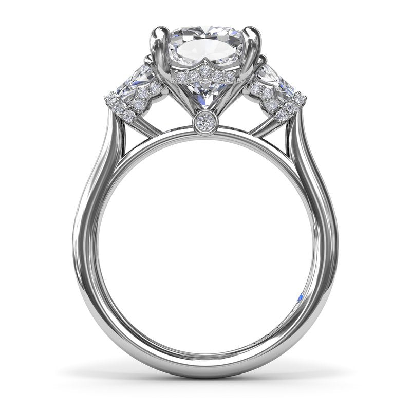 Three Stone Trapezoid Diamond Engagement Ring S4275 - TBird