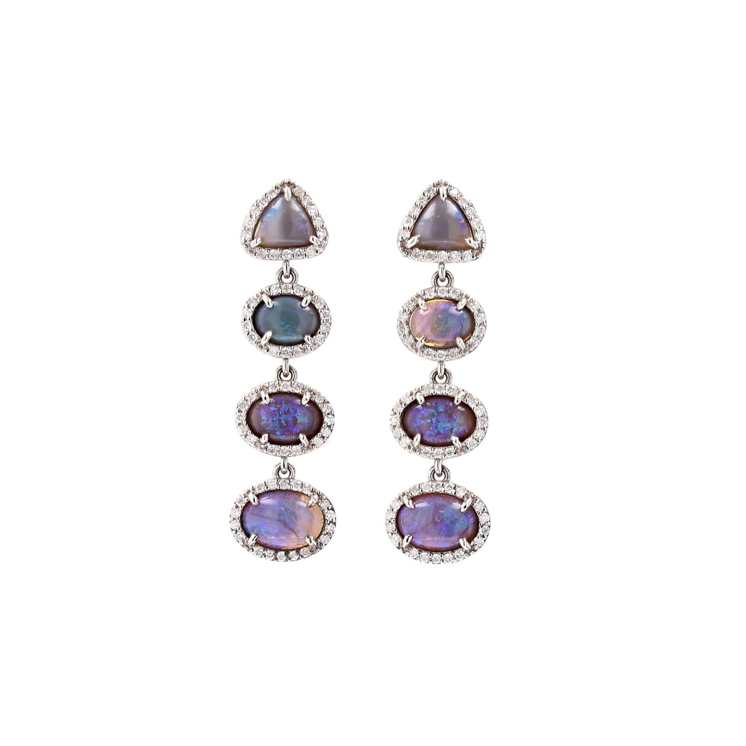 Australian Opal Four Stone Dangle Earrings SE000066 - TBird