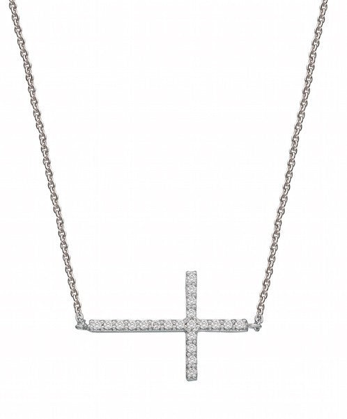 Sideways cross necklace 588-JSA