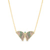 One of a Kind Australian Opal and Emerald Butterfly Necklace SNG00171 - TBird