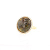 14K Green Garnet Diamond Halo Petite Cocktail Ring  SRG062-8 - TBird