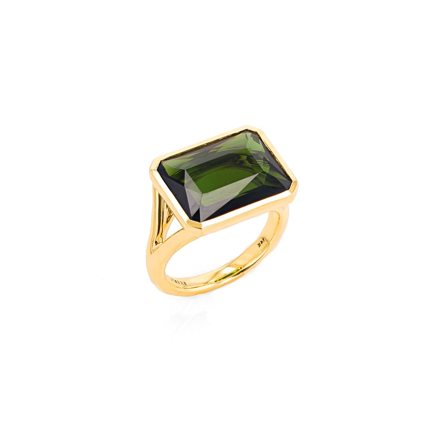The Joni 14K Gold Cathedral Ring - Green Tourmaline  SRG102-8 - TBird
