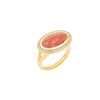 14k Watermelon Garnet Joni Ring with Diamond Halo  SRG109-8 - TBird