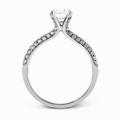 Round-cut Engagement Ring & Matching Wedding Band in 18K Gold with Diamonds TR431
