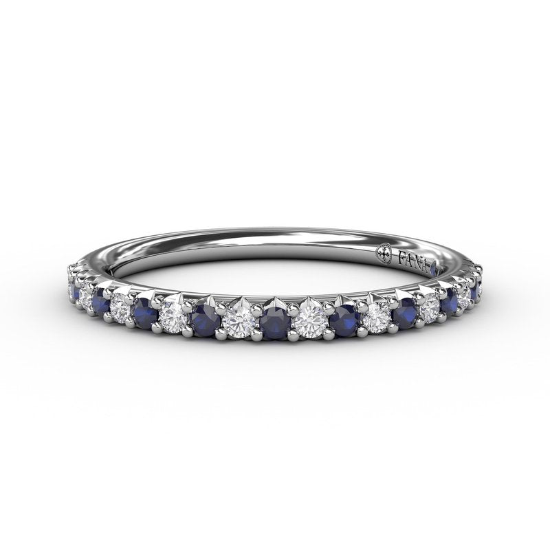 Delicate Sapphire Shared Prong Anniversary Band W6201S - TBird