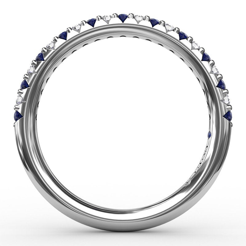 Delicate Sapphire Shared Prong Anniversary Band W6201S - TBird