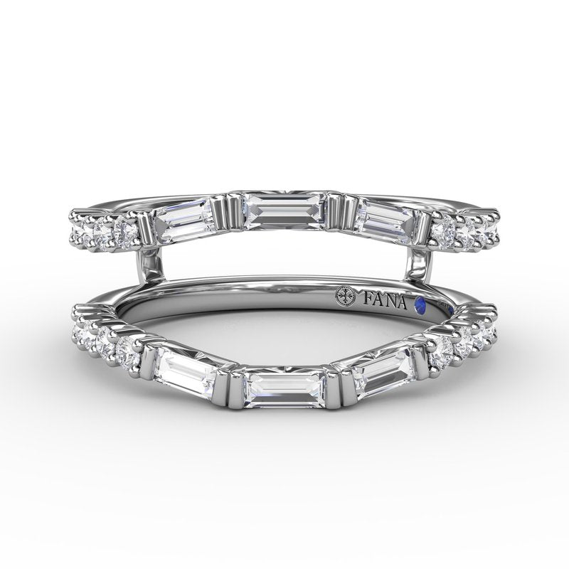 Baguette And Diamond Insert Ring W8016 - TBird