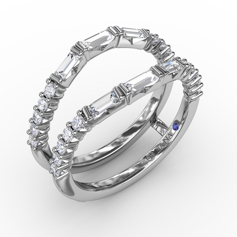 Baguette And Diamond Insert Ring W8016 - TBird