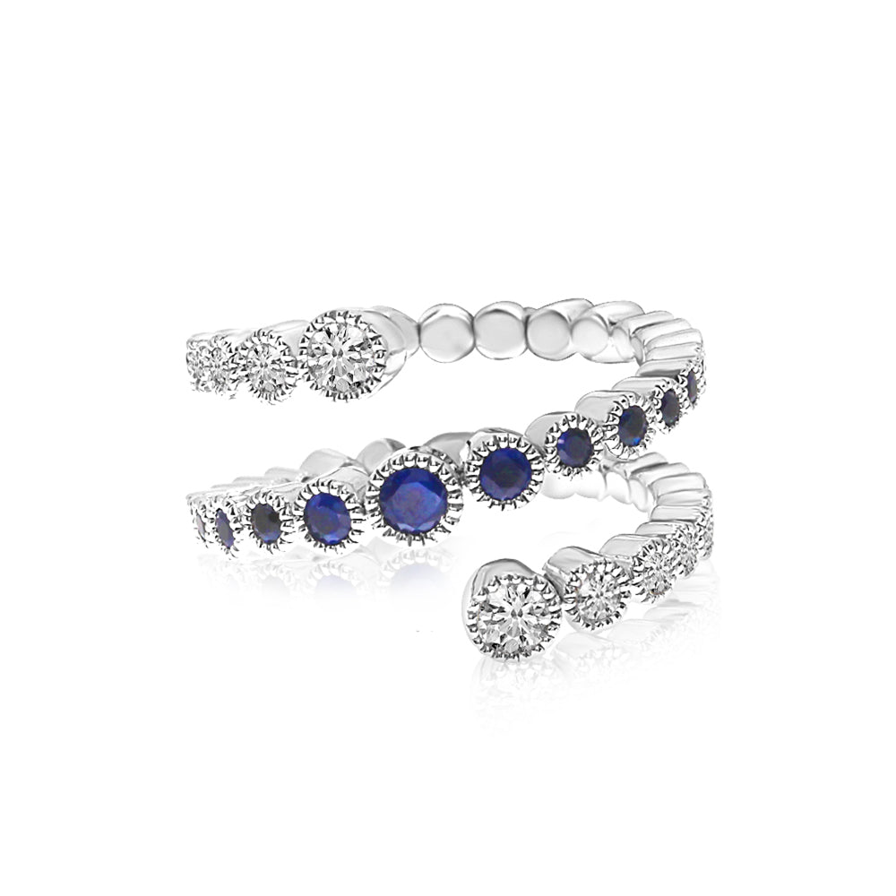 SPIRAL SPRYNGS SAPPHIRE & DIAMOND RING BVR1056W