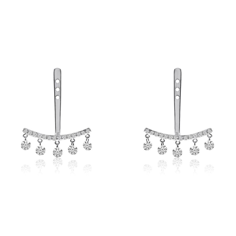 DASHING DIAMOND 5 STONES JACKET EARRINGS E10150W