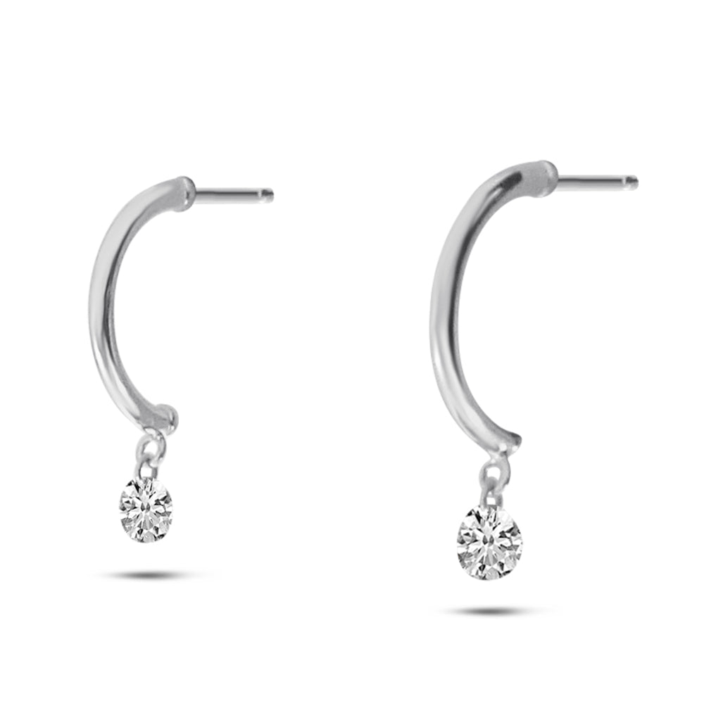 DASHING DIAMOND HALF HUGGIE EARRINGS E10228