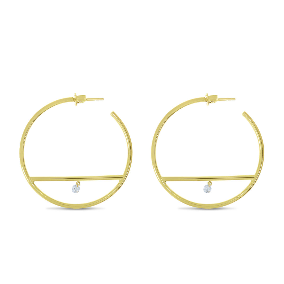 DASHING DIAMOND BAR HOOP EARRINGS E10447