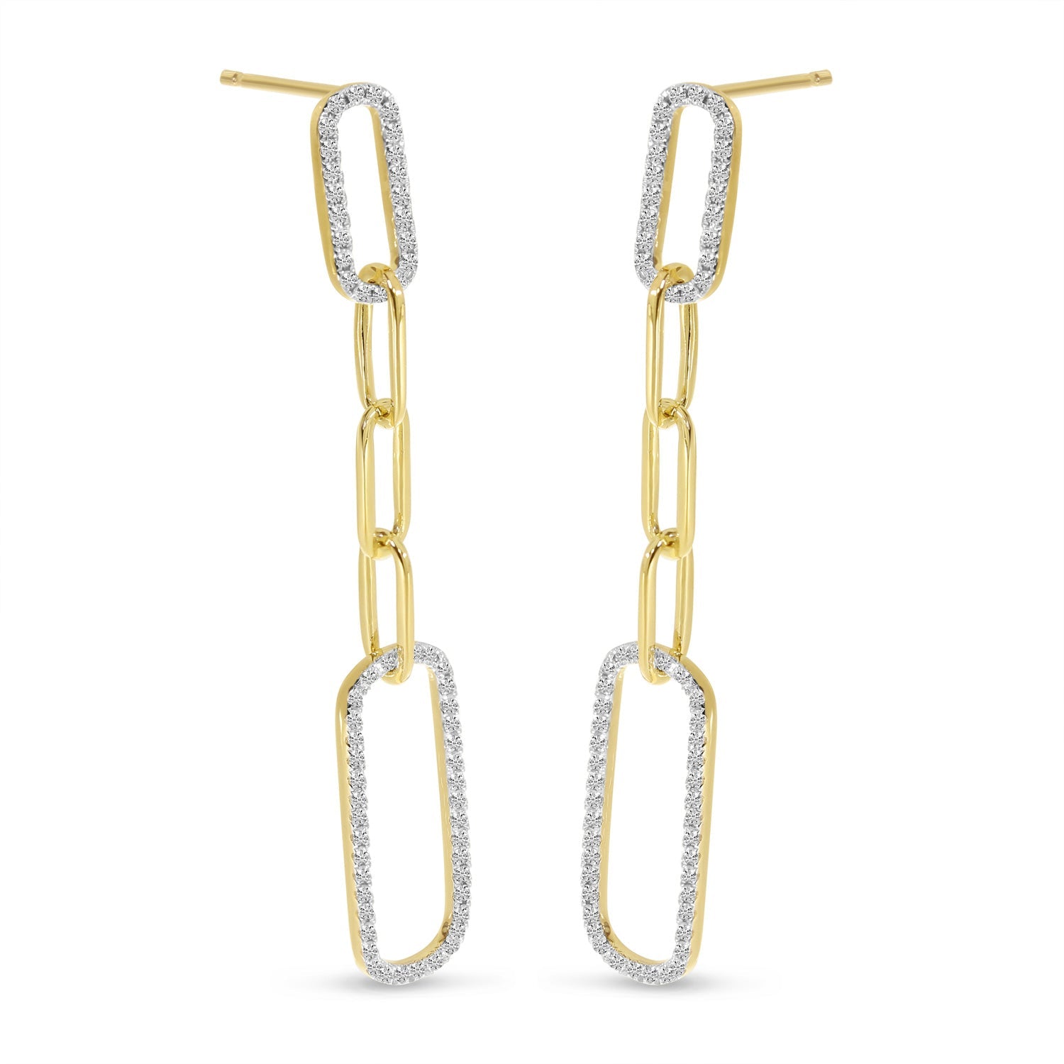 DIAMOND PAPERCLIP LINK EARRINGS E10738