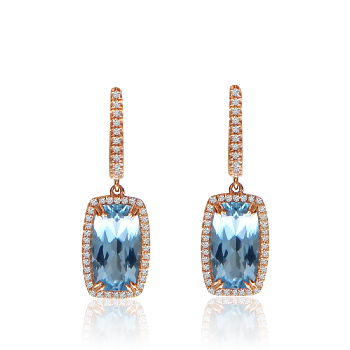 CUSHION DANGLE DIAMOND EARRINGS E3918P