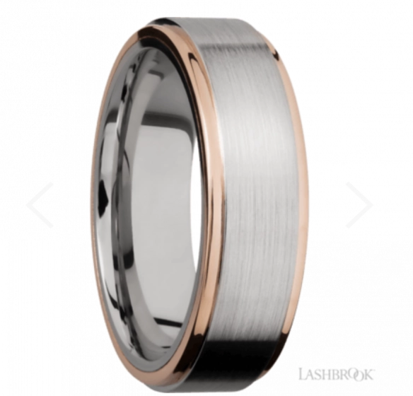 LASHBROOK TWO-TONE COBALT CHROME WEDDING BAND