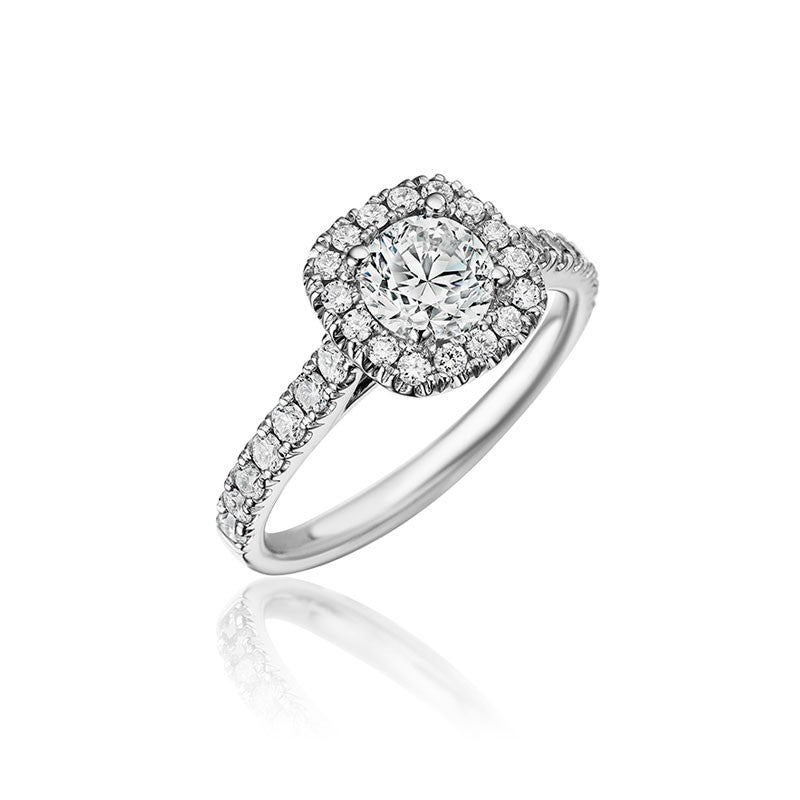 14KW Diamond Halo Engagement Ring
