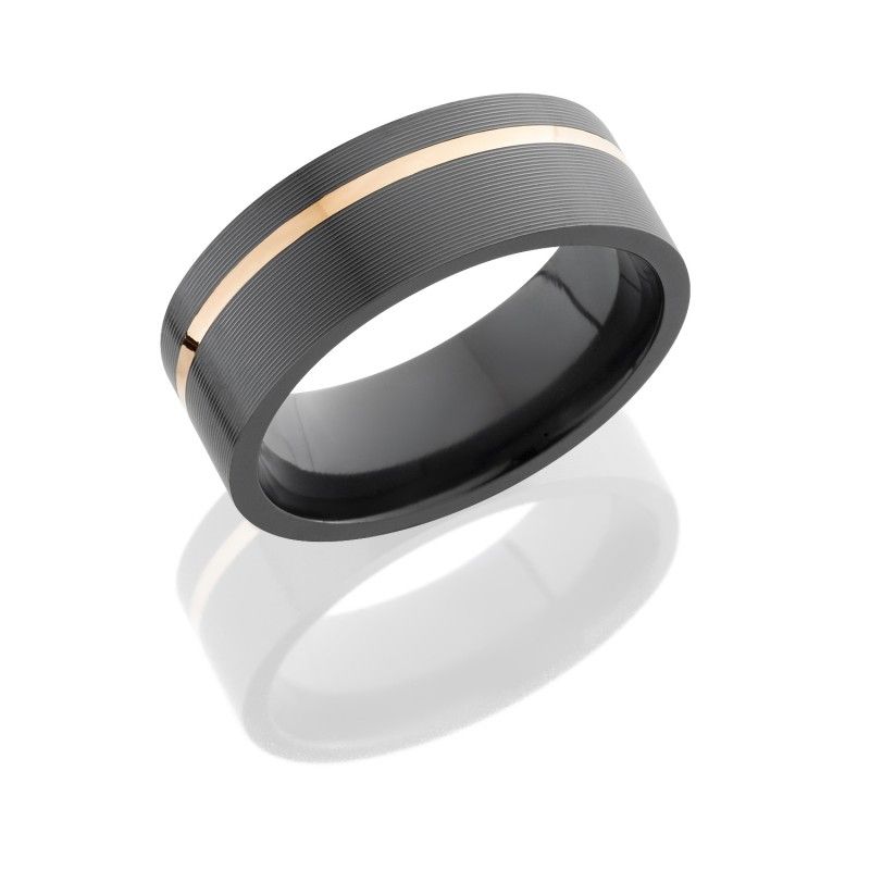 Lashbrook Z8F11OC/14KRMF GROOVED Zirconium Wedding Ring or Band